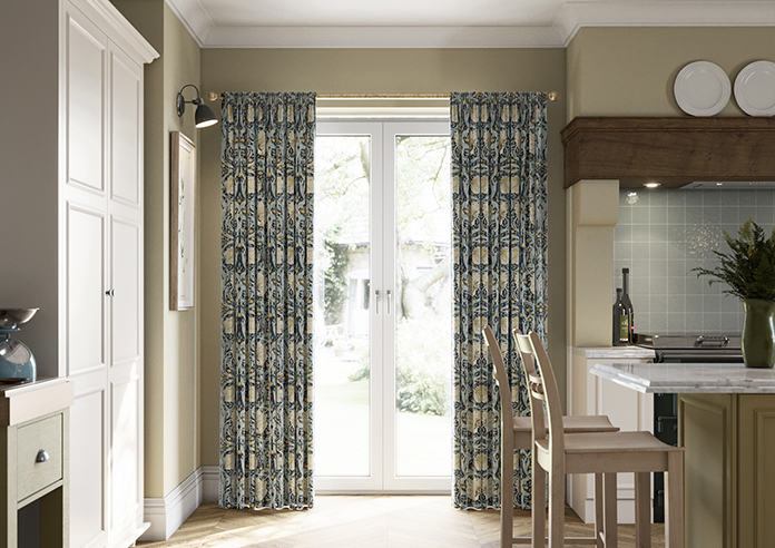 William Morris Pimpernel Velvet, Indigo - Made to Measure Curtains - Image 3